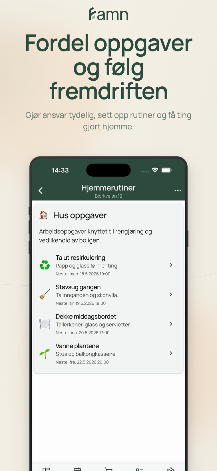 Fordel oppgaver og følg fremdriften
