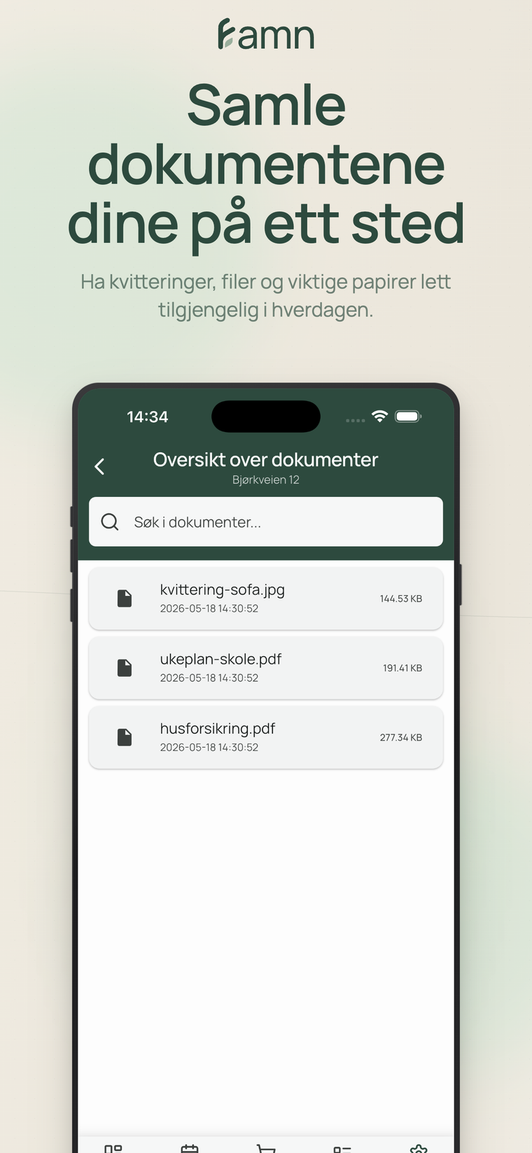 Samle dokumentene dine på ett sted
